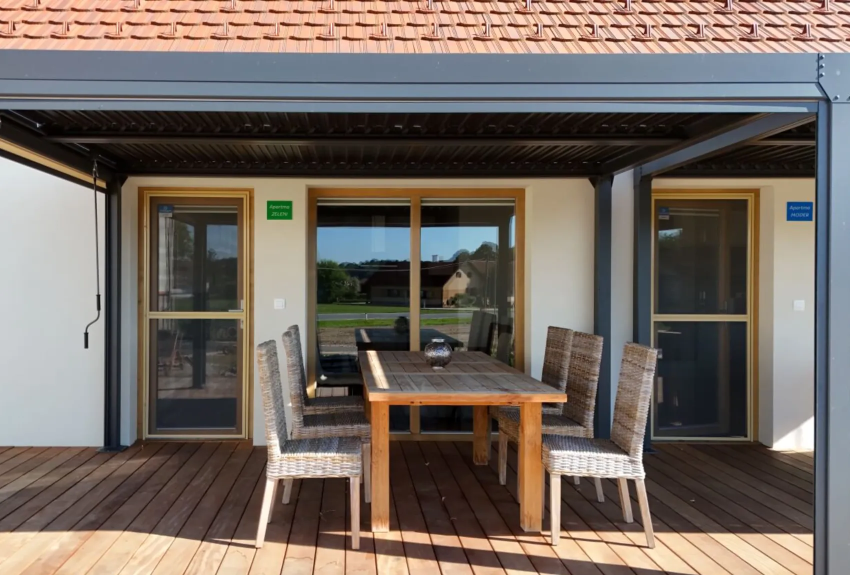 Zeleni apartma, terasa Štuhecova domačija, zeleni apartma